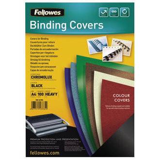 Fellowes Chromo A4 Nero 100 pz (Fellowes 5378501 A4 Leatherboard Covers)-1