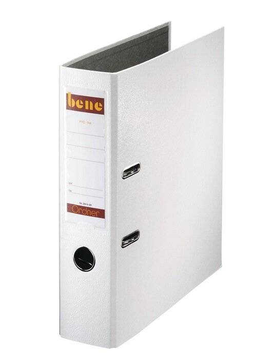 Bene Raccoglitore Bene 80mm DIN A4 Werkstoff: Graupappe DIN A4 Larghezza dorso: 80 mm Bianco 2 archetti 291400 WS-3
