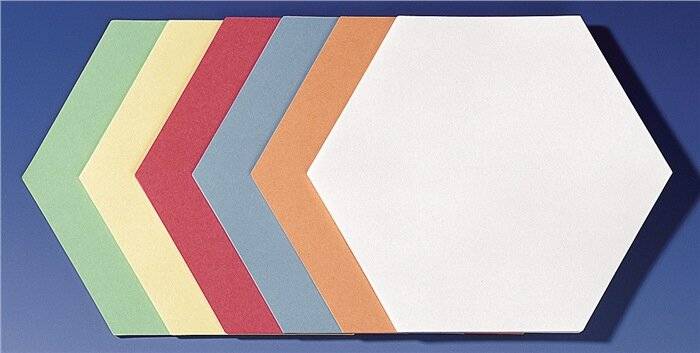 FRANKEN Moderationskarte, selbstklebend, Wabe, 190 x 165 mm in den Farben: weiß, hellblau, rot, gelb, orange und grün (U-0