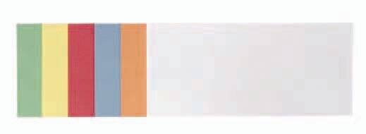 FRANKEN Moderationskarte, Rechteck, 205 x 95 mm, sortiert in den Farben: weiß, hellblau, rot, gelb, orange und grün (UMZ-0