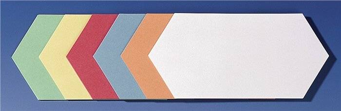 FRANKEN Moderationskarte, selbstklebend, Wabe, 205 x 95 mm in den Farben: weiß, hellblau, rot, gelb, orange und grün (UM-0