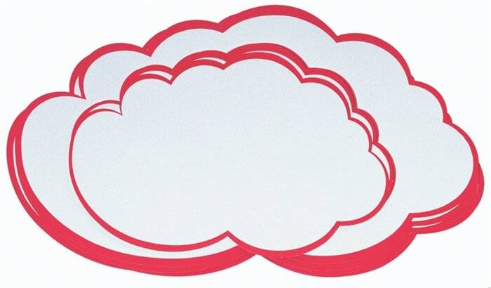 FRANKEN Moderationskarte Wolke, 420 x 250 mm, weiß mit rotem rotem Rand, 100% Altpapier, 170 g/qm - Inhalt = 20 Stück (U-0