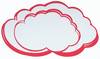 FRANKEN Moderationskarte Wolke, 420 x 250 mm, weiß mit rotem rotem Rand, 100% Altpapier, 170 g/qm - Inhalt = 20 Stück (U