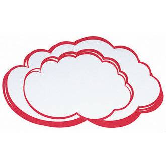 FRANKEN Moderationskarte Wolke, 420 x 250 mm, weiß mit rotem rotem Rand, 100% Altpapier, 170 g/qm - Inhalt = 20 Stück (U-2