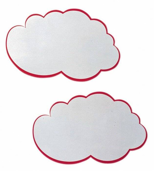 FRANKEN Moderationskarte Wolke, 620 x 370 mm, weiß mit rotem rotem Rand, 100% Altpapier, 170 g/qm (UMZ WG)-0