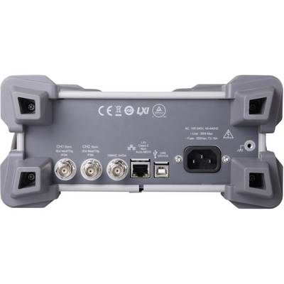 Retro di un dispositivo elettronico con connettori: due connettori coassiali, porta USB, connettore Ethernet e attacco per cavo di alimentazione.