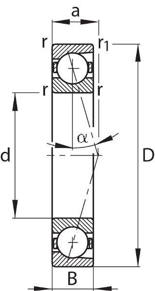 Cuscinetto a sfere B71920-E-T-P4S-UL-1