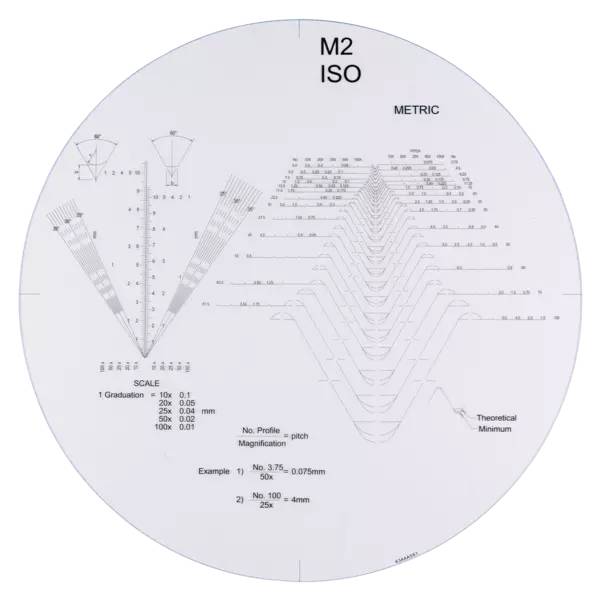 MITUTOYO, 512625, ISO metrico Filettato chart ø 500 mm, Overlay chart per proiettore di misurazione
