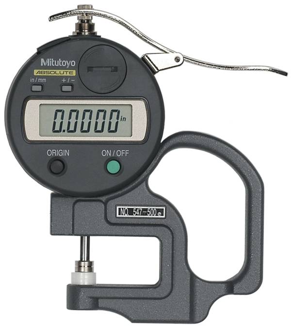 MITUTOYO, 547-500S, ABS Digitale Misuratore di spessore con ID-S, pollici/metrico, 0-0,47", 0,0005", standard-0