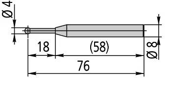MITUTOYO, 957263, sfera Sonda Coaxial Tipo, D=4mm, 76mm Length-2