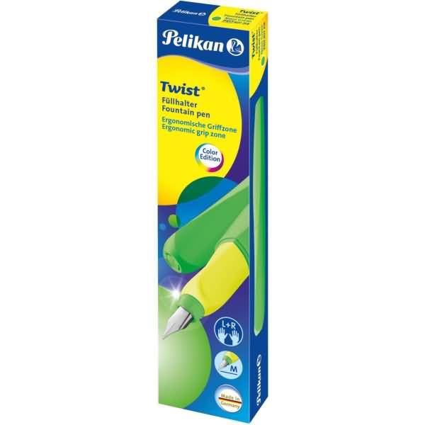 Pelikan Twist Füllhalter Neon, neongrün Federbreite: M, ergonomische Form, Edelstahlfeder, für - 1 Stück (807258)-0