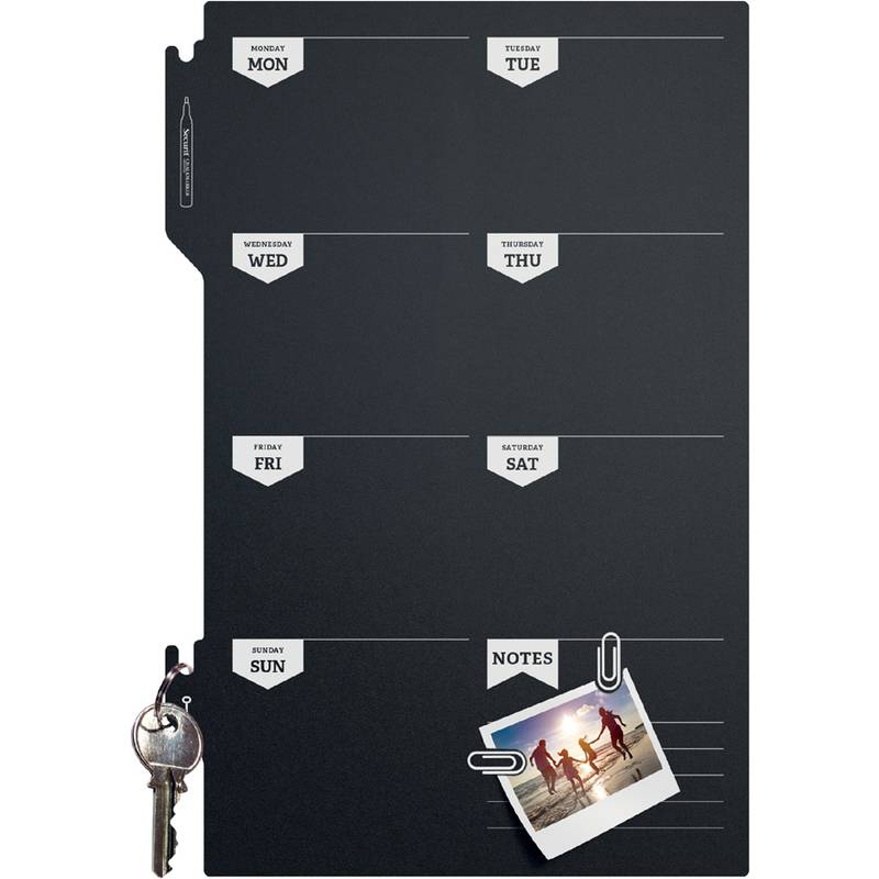 Lavagna da parete Weekplanner - 30x45 cm - nero - Securit-0