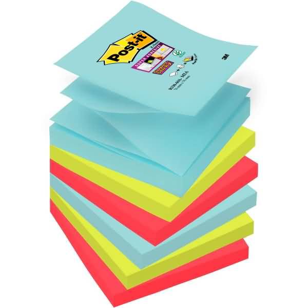 Post-It R330-6SS-MIA pouch autoadesiva Quadrato Colore acqua, Lime, Rosso 90 fogli Autoadesivo-0