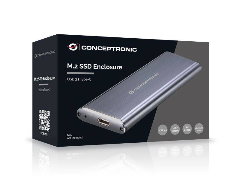 Conceptronic - Speichergehäuse - M.2 - M.2 Card - USB 3,1 (Gen 2) (HDE01G)-3