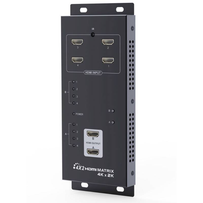 TECHly IDATA-HDMI-MX42 4x2 porte Switch Matrix HDMI Per montaggio a parete 3840 x 2160 Pixel-1