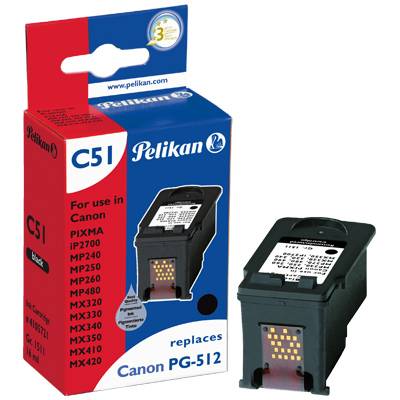 Pelikan C51 - 16 ml - Schwarz - kompatibel - wiederaufbereitet - Tintenpatrone (Alternative zu: Canon PG-512) - für Cano-1