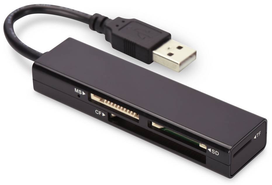 ednet 85241 Lettore schede di memoria esterno USB 2.0 Nero-3
