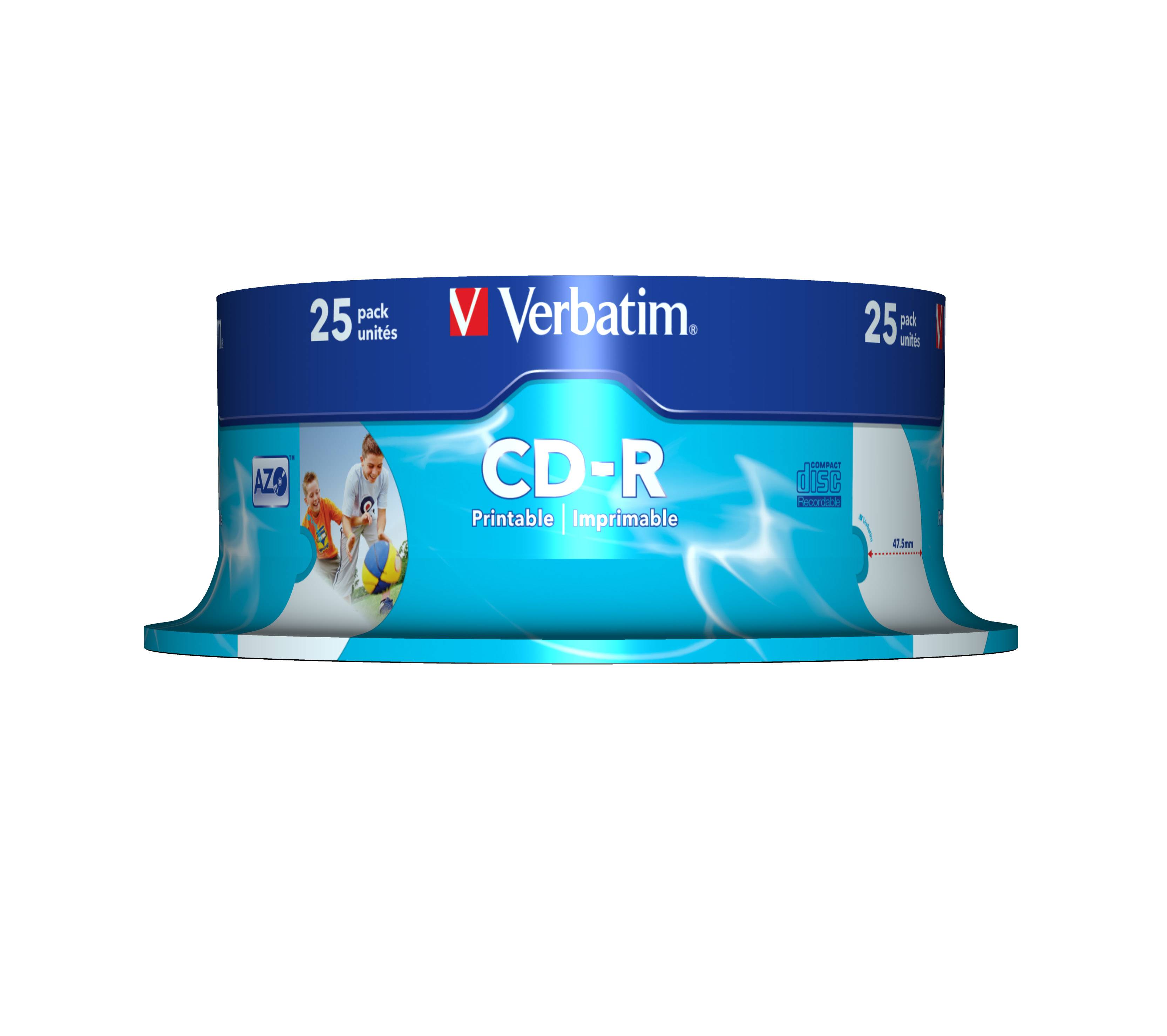 Cd-r 80 min. 700 mb Verbatim printable campana pz.25-1