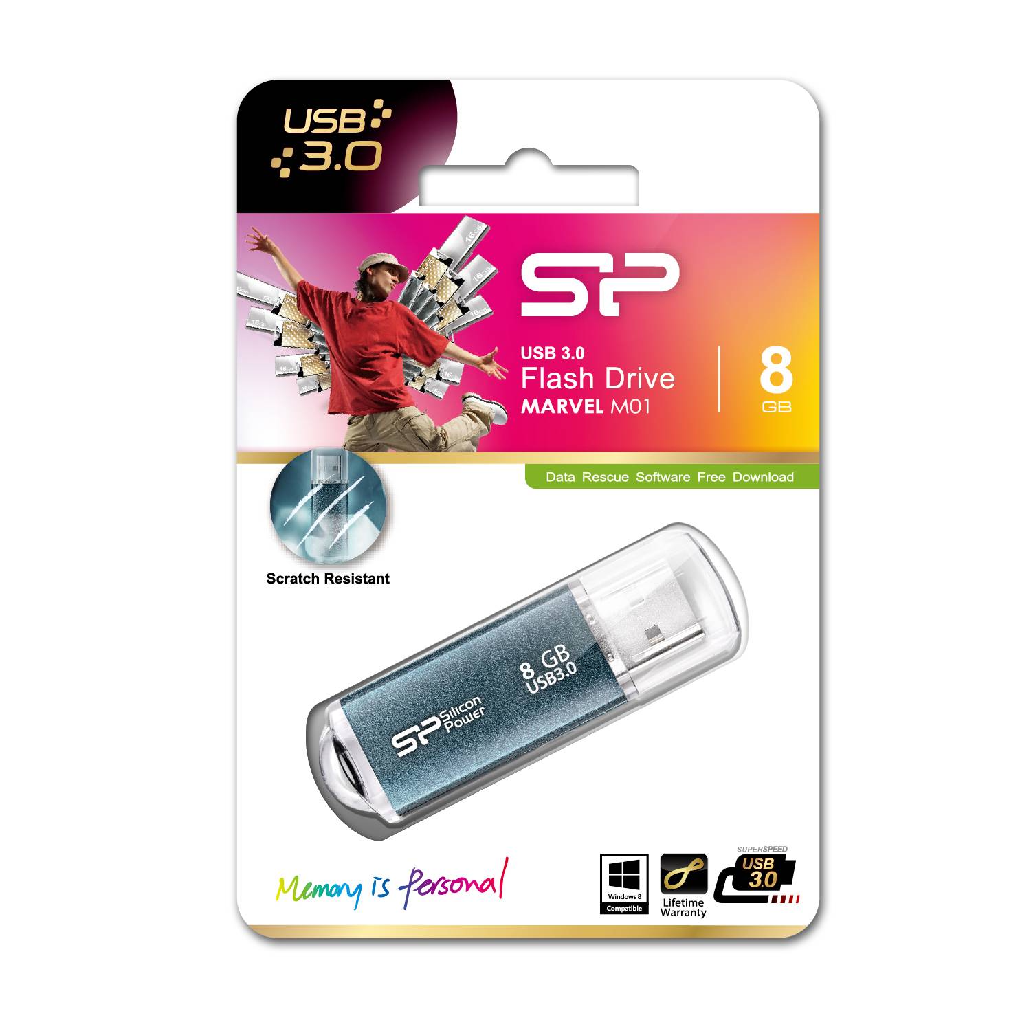Silicon Power Marvel M01 8GB unitÃƒÂ  flash USB USB tipo A 3.2 Gen 1 (3.1 Gen 1) Blu-1