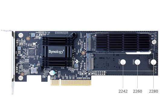 Synology Synology M2D18 - Laufwerksschachtadapter - Erweiterungsschlitz auf 2 x M.2 Adattatore per slot di archiviazione-2