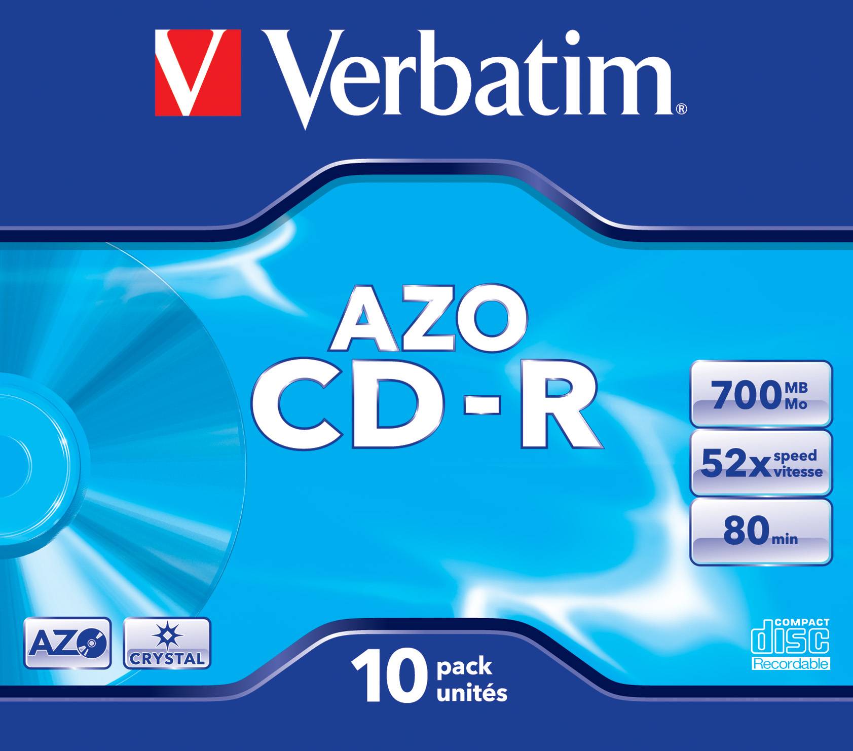 Verbatim CD-R AZO Crystal 700 MB 52x 10 pz-2