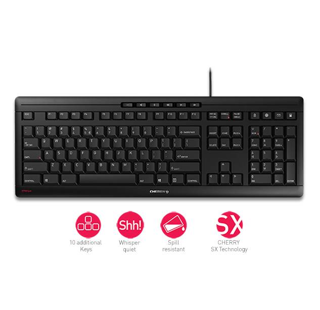 CHERRY Stream USB Tastiera Svizzera, QWERTZ Nero funzione calcolatrice-1