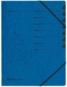 herlitz Ordnungsmappe easyorga, A4, Karton, 7 Fächer, blau Colorspan-Karton, 355 g-qm, innen schwarzer Manila-Karton (10-1