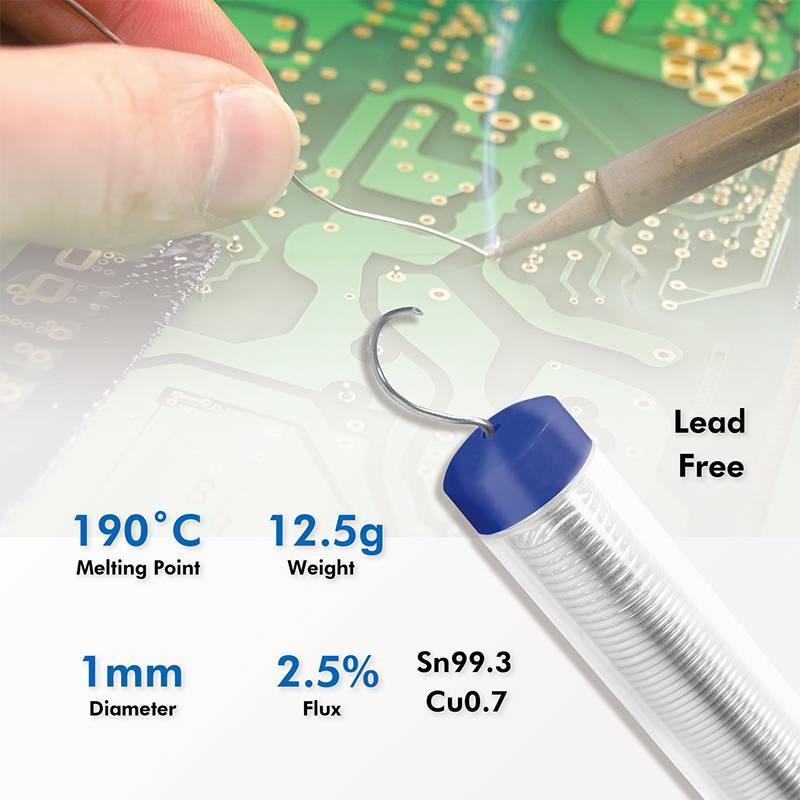 Stagno in Dispenser Ø 1 mm Senza Piombo Rame 0,7% 12,5g-2