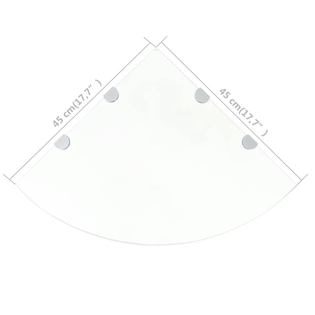 Scaffale Angolare con Supporto in Cristallo Vetro Chiaro 45x45 cm-5