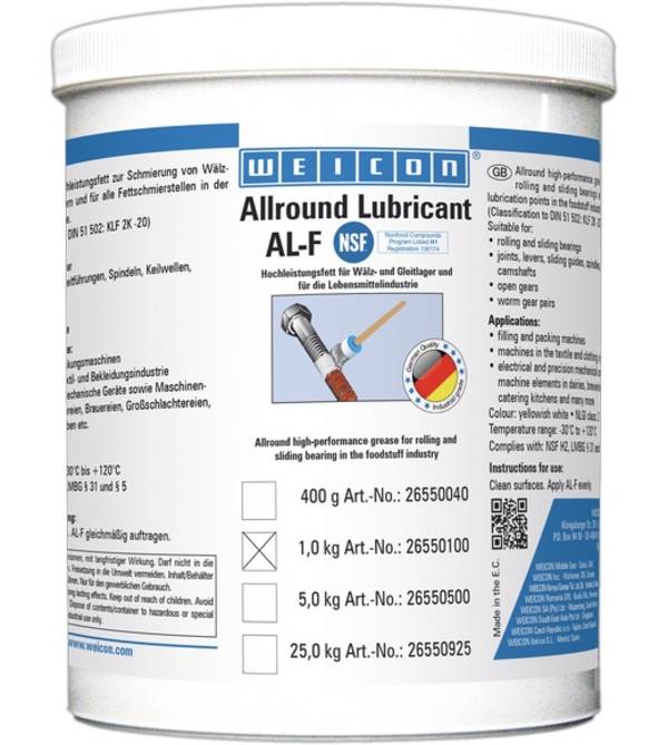 Lubrificanti e grassi WEICON 26550100 AL-F High Performance Grease 1 kg