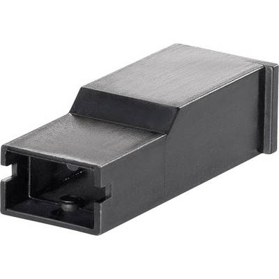 Involucro rettangolare nero in plastica, idoneo per l'alloggiamento di componenti elettronici.