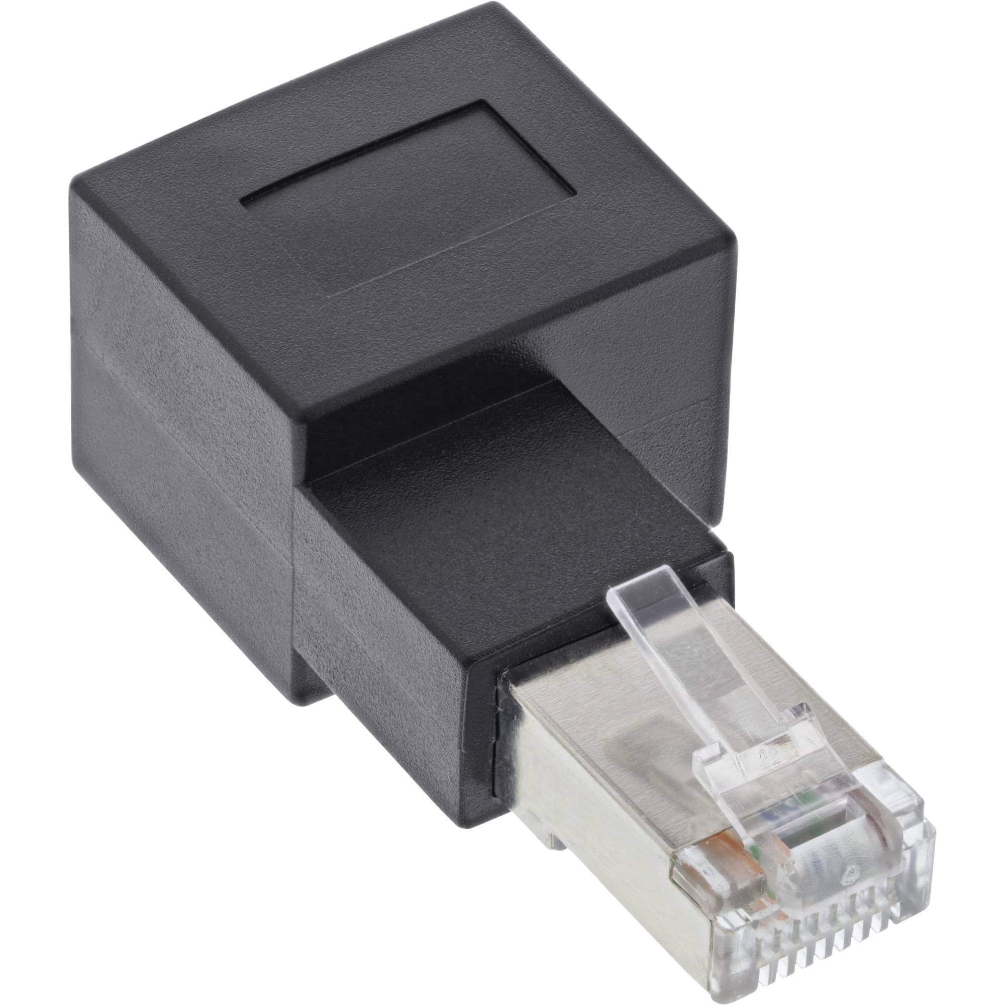 InLine Patchkabel-Adapter Cat.6A - RJ45 Stecker/Buchse - 90° rechts gewinkelt-1