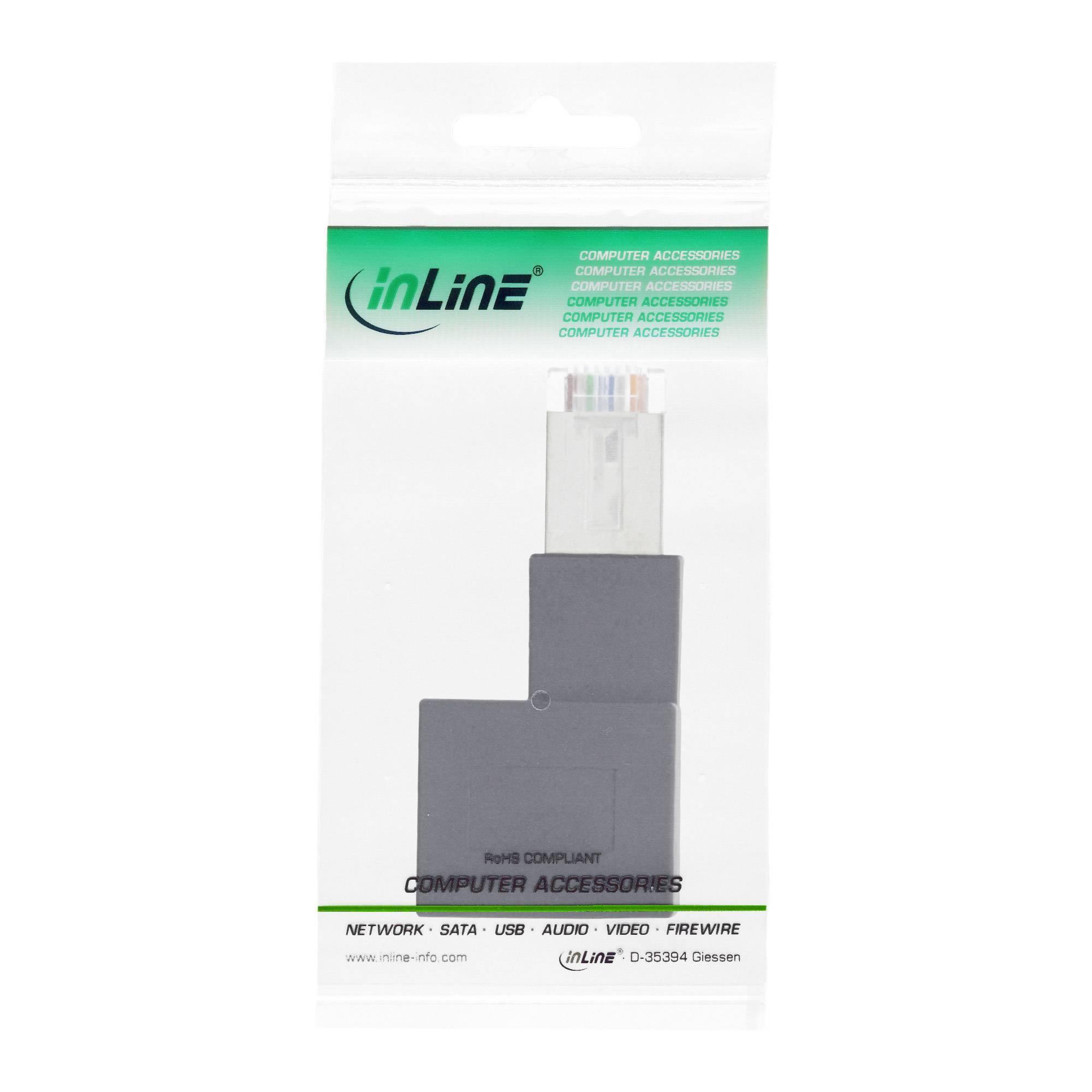 InLine Patchkabel-Adapter Cat.6A - RJ45 Stecker/Buchse - 90° rechts gewinkelt-3