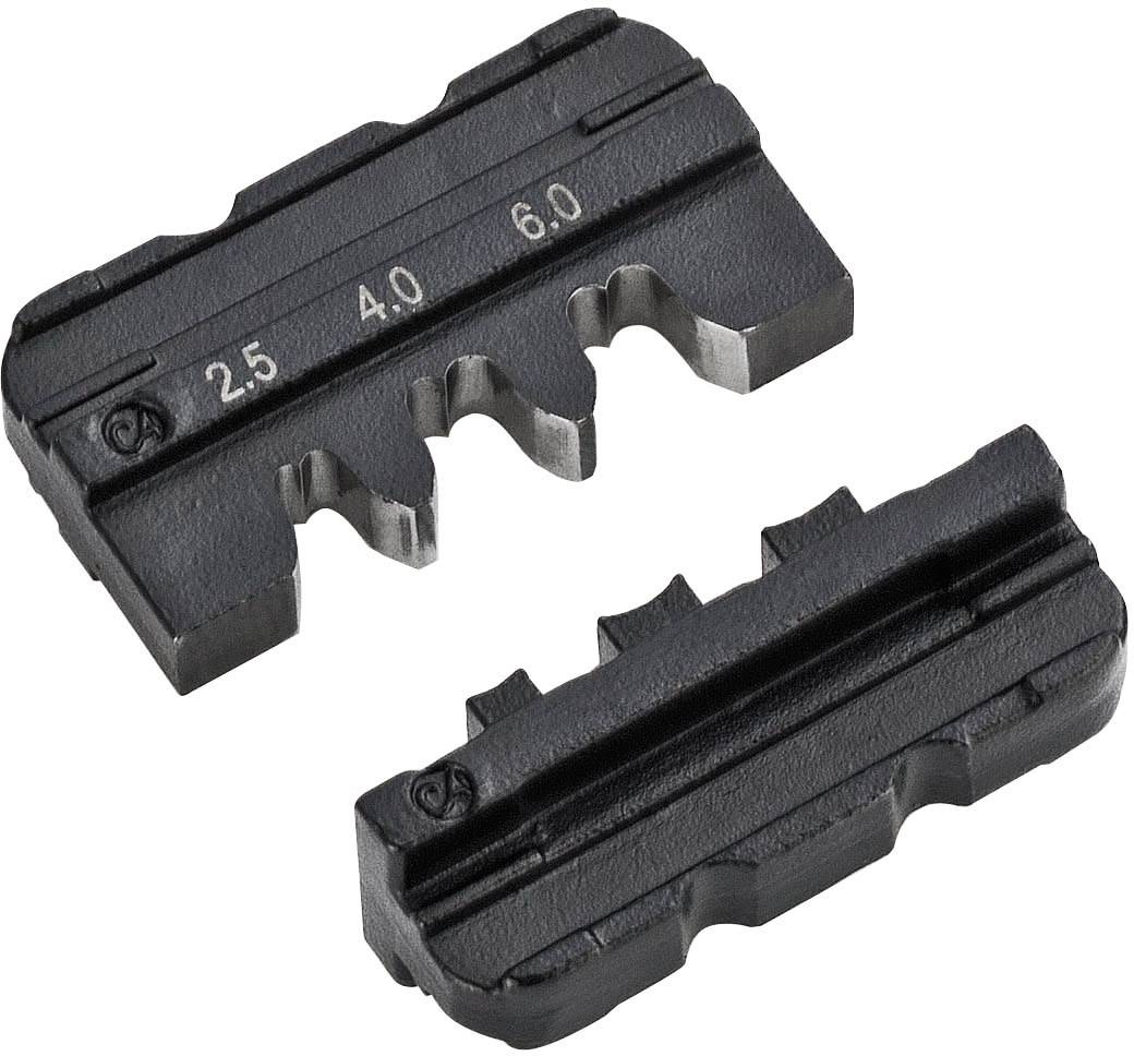 Due morsetti metallici neri con etichette '2.5', '4.0' e '6.0', che indicano diverse dimensioni di cavi.