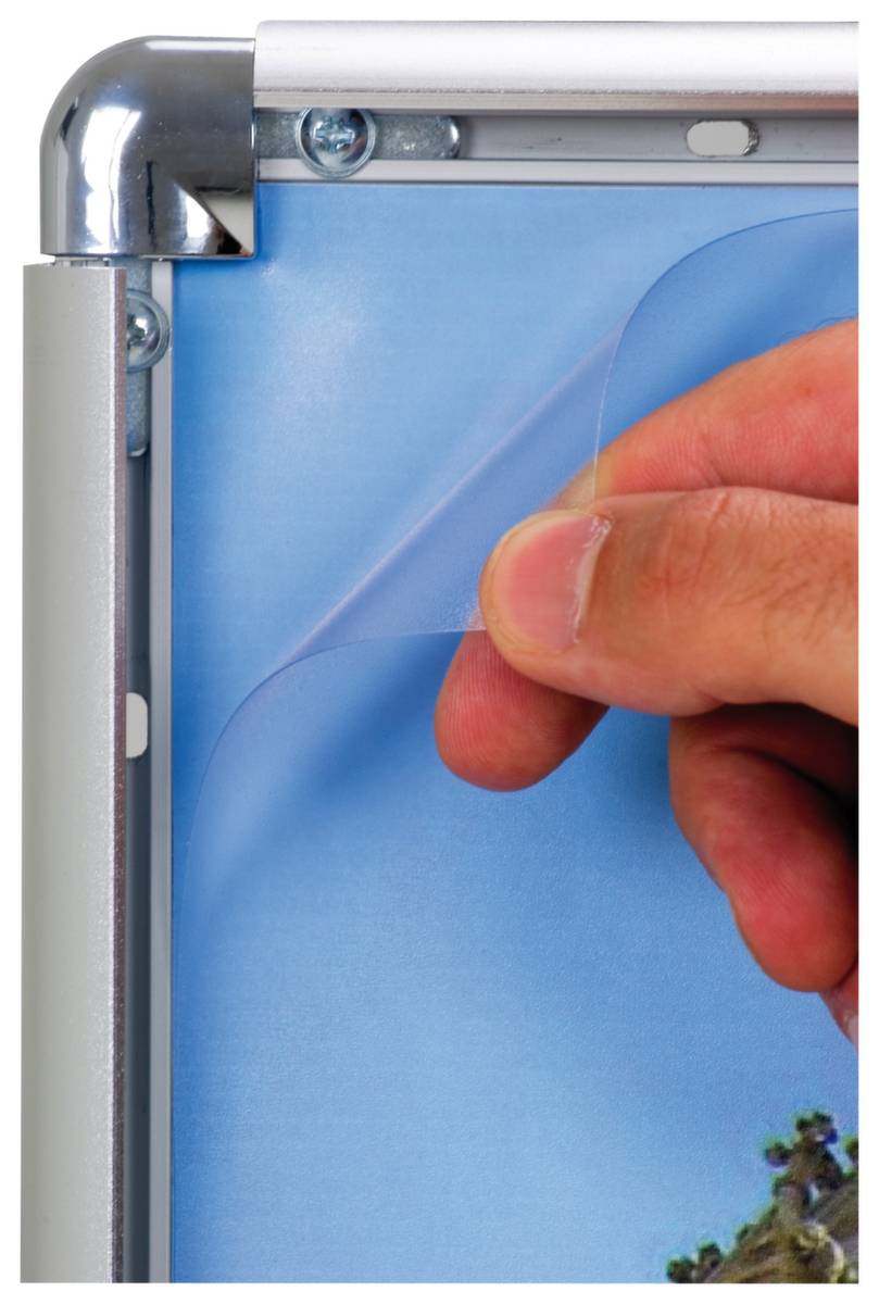 FRANKEN Plakatrahmen DIN A1, 32 mm Rahmenprofil silbereloxierter Aluminium-Klapprahmen, Kunststoffecken (BS0802)-2