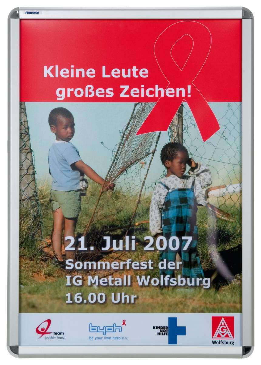 FRANKEN Plakatrahmen DIN A1, 32 mm Rahmenprofil silbereloxierter Aluminium-Klapprahmen, Kunststoffecken (BS0802)-3