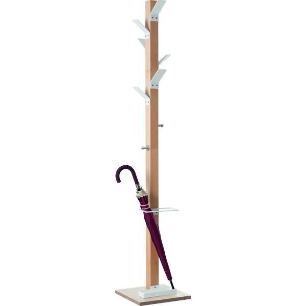 Appendiabiti da terra in legno Paperflow Wood Range Modello A 35x35x178 cm 6 ganci poliestere bianchi - K700000-0