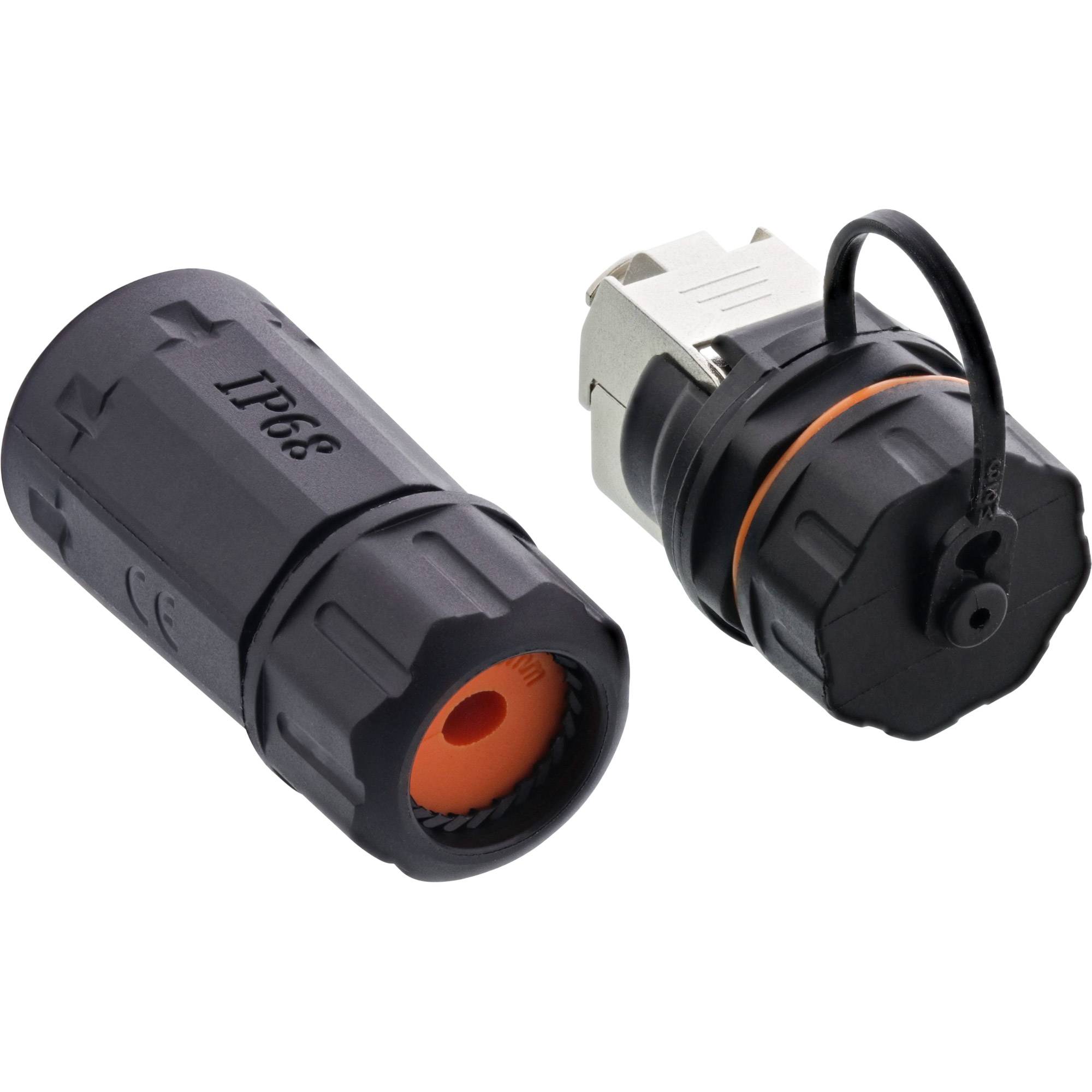 InLine Patchkabelbuchse Set RJ45 Cat.6A - wasserdicht IP68-1