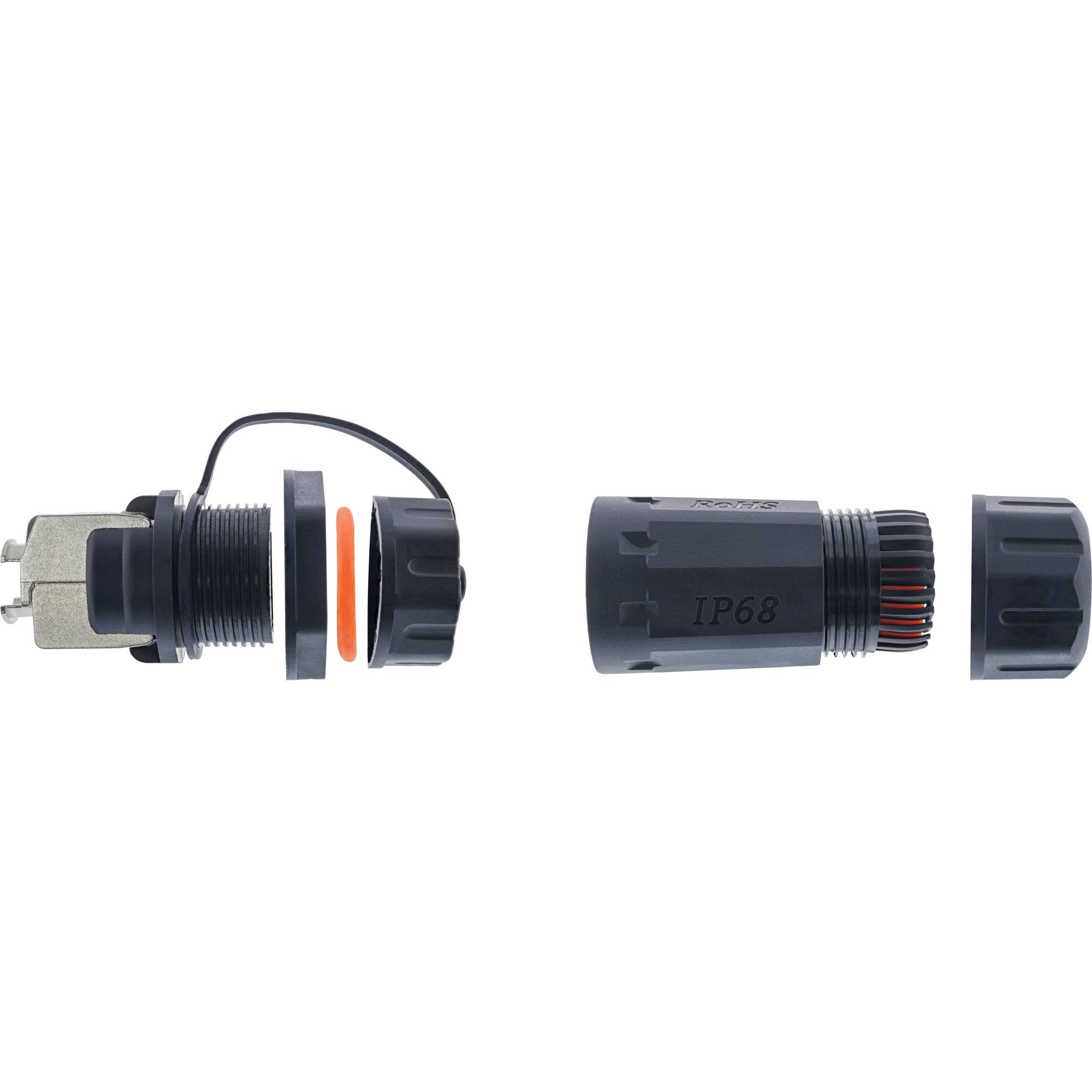InLine Patchkabelbuchse Set RJ45 Cat.6A - wasserdicht IP68-3