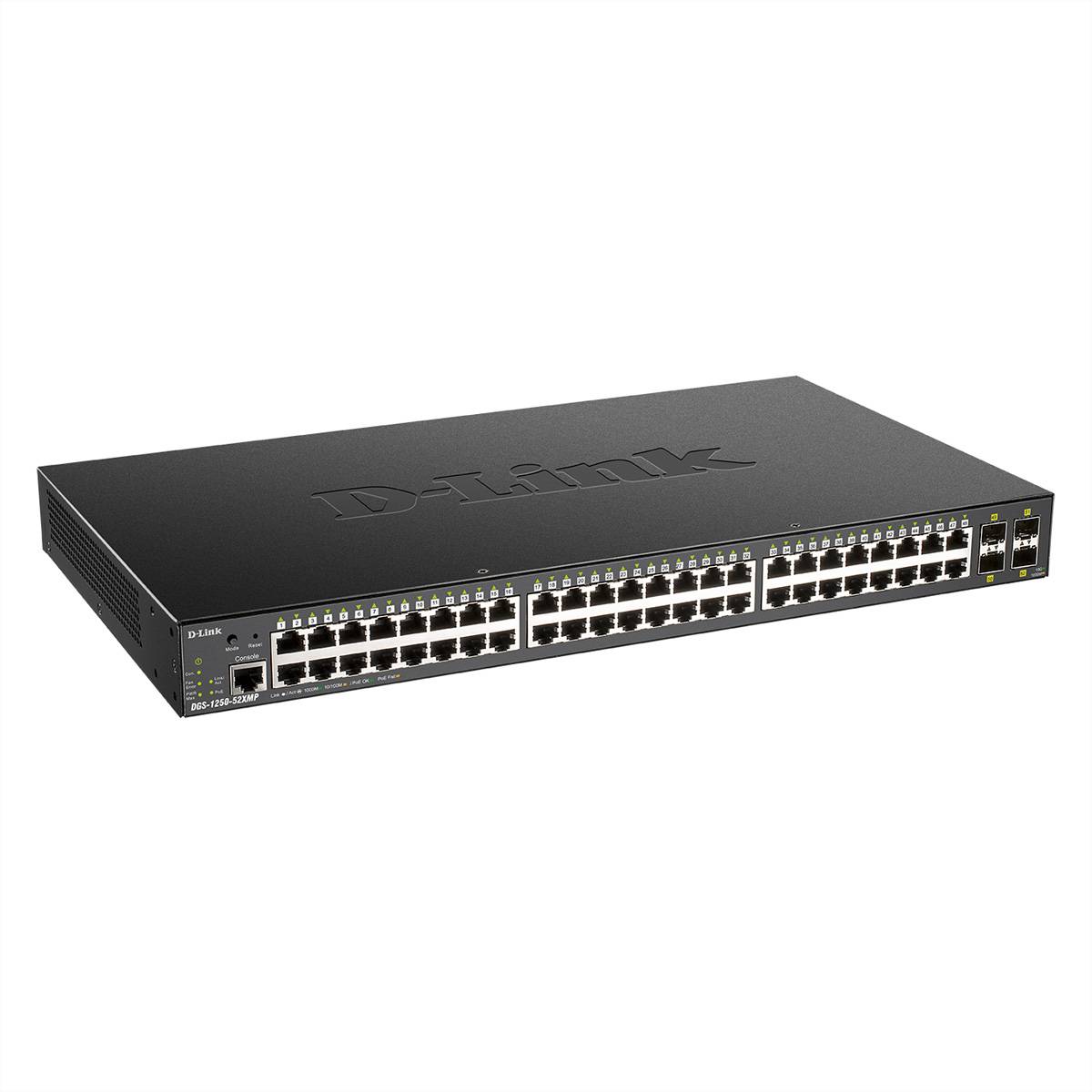 D-Link DGS-1250-52XMP Switch Gigabit PoE 52 porte Smart Managed PoE+ 4x 10G-1