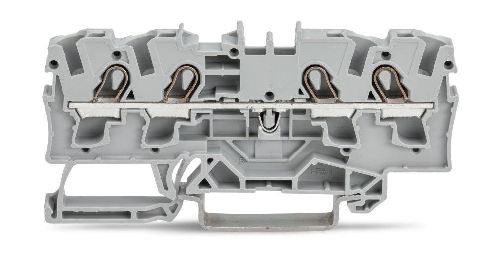 Morsetto di passaggio a 4 vie Wago 4 mm² adatto per applicazioni Ex e II grigio - 2004-1401 - 50 pezzi