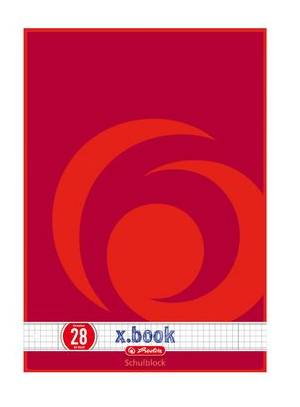 herlitz Schulblock X-Book, DIN A4, Lineatur 28 - kariert 2 Ränder, 50 Blatt, 70 g-qm, holzfrei, FSC-Zertifiziert (216283-1