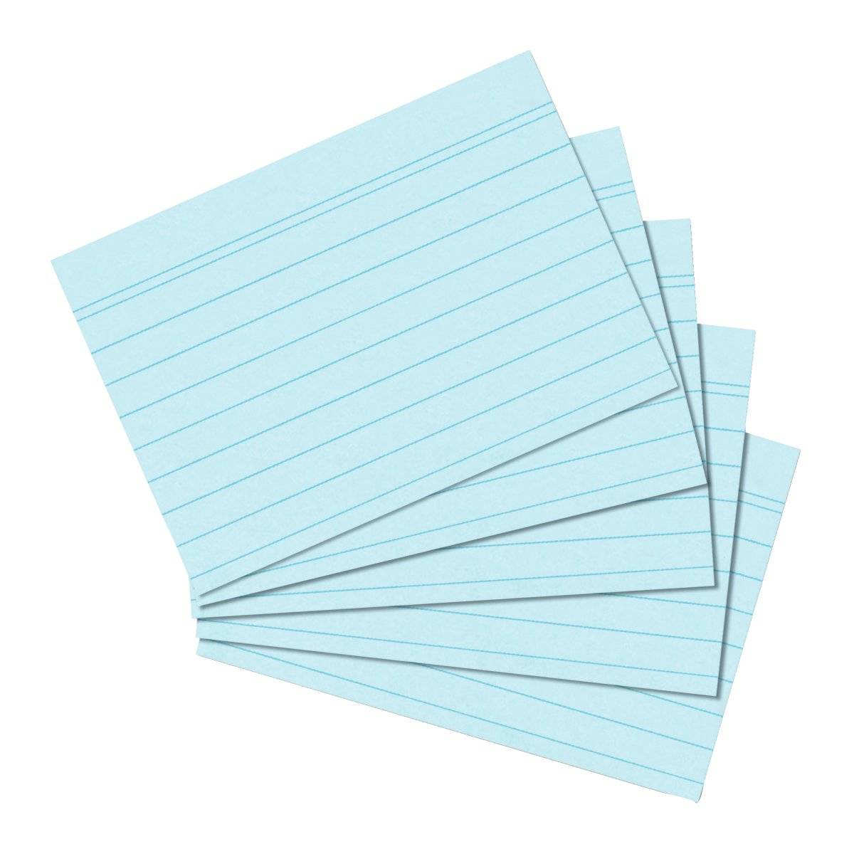 herlitz Karteikarten, DIN A6, liniert, blau aus Papier, 170 g-qm, holzfrei, Linienfarbe: blau, doppelte (10836203)-1