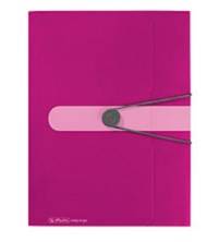 herlitz Sammelmappe easy orga to go, A4, PP-Folie, beere opak, 3 Einschlagklappen, mit Verschlussknopf und Gummizug (112-1