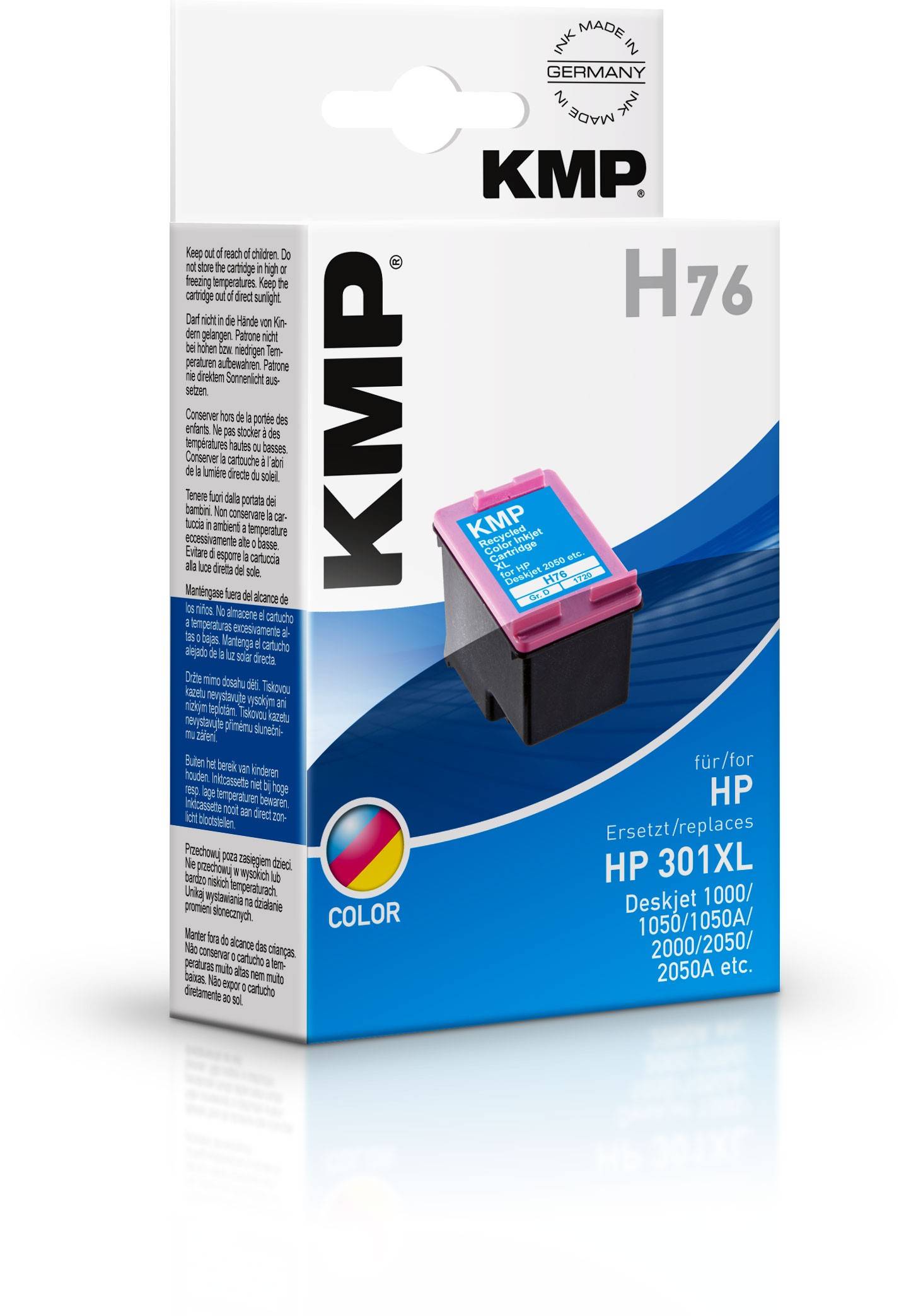KMP H76 cartuccia d'inchiostro 1 pz (KMP H76 - farve [cyan, magenta, gul] -)-1
