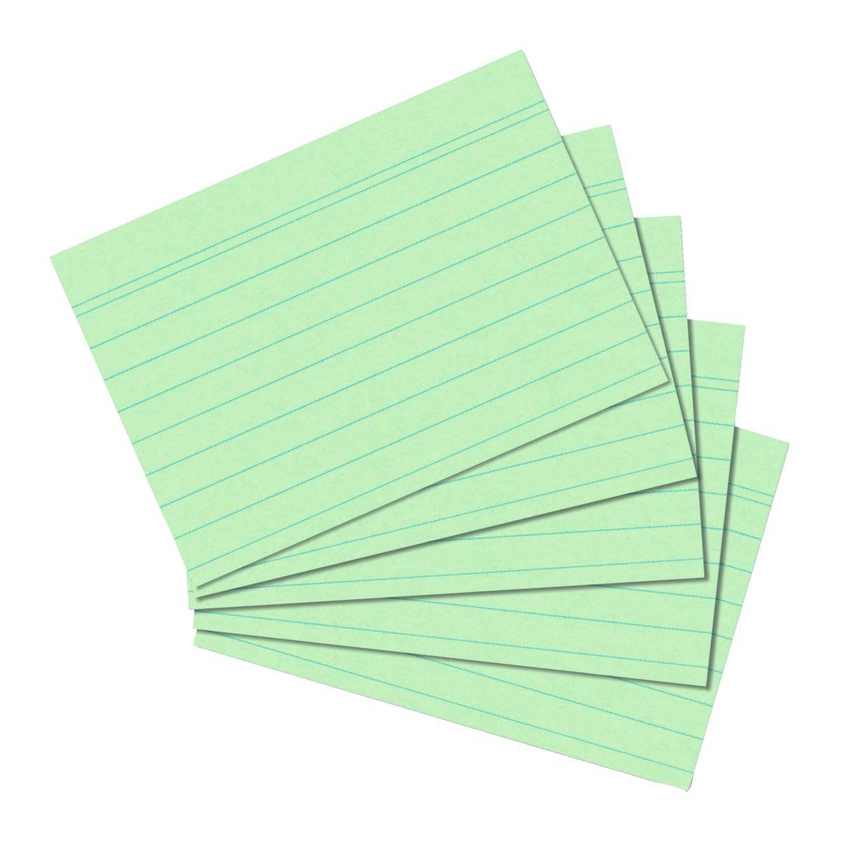herlitz Karteikarten, DIN A5, liniert, grün aus Papier, 170 g-qm, holzfrei, Linienfarbe: blau, doppelte (1150556)-1
