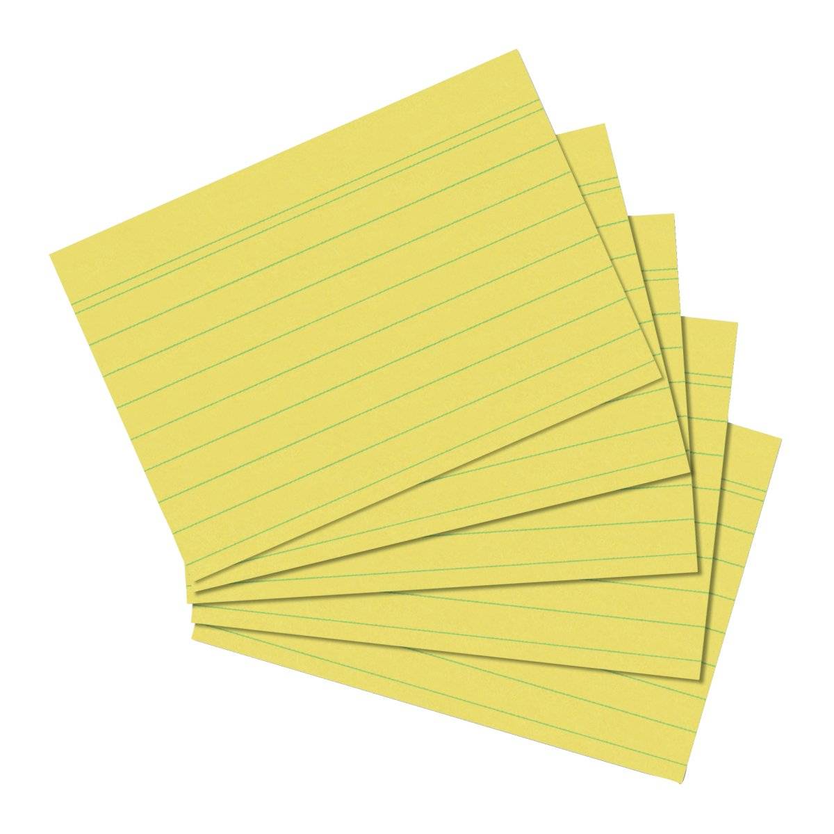 herlitz Karteikarten, DIN A6, liniert, gelb aus Papier, 170 g-qm, holzfrei, Linienfarbe: blau, doppelte (1150614)-1