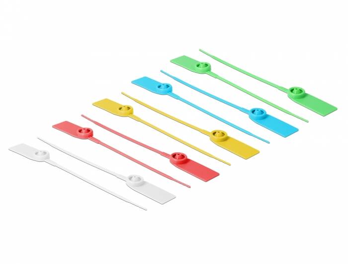 Delock 18825 Releasable cable tie Plastica Colori assortiti 180 mm 2,5 mm 10 pz Ties with label tap L 180 x W 18825-1