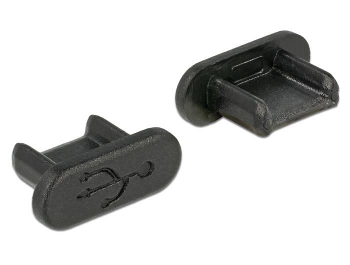 DeLOCK Dust Cover for USB 2.0 Micro-B Female - Schutzumschlag - Schwarz-0