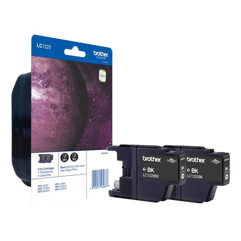 Brother Cartuccia LC-1220BK Originale Conf 2 pz Nero LC1220BKBP2DR-1